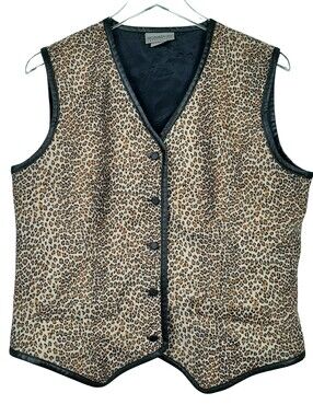 Signature Expressions Animal Print Lightweight Vest Size Large